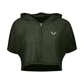 کراپ تیشرت زیپدار ورزشی زنانه TS1992 GR