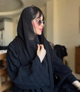 شال پلیسه دورگیپور مشکی کد853