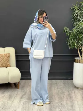 ست مانتو و شلوار جلو بسته لعیا