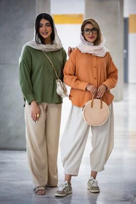 مانتو لینن پنبه پیراهنی