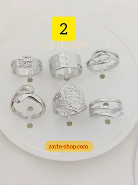 پک 6تایی انگشتر مینیمال زنانه طلایی و نقره ای