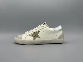 کتانی گلدن گوس سوپراستار سفید طلایی نقره اکلیل/Golden Goose Super Star
