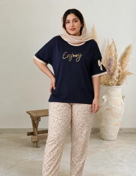 شلوار اسپرت زنانه ست ENJOY جنس نخ پنبه اعلا فری سایز 38 تا 48 | تیشرت شلوار اسپرت زنانه ست ENJOY جنس نخ پنبه اعلا فری سایز 38 تا 48 کد 869