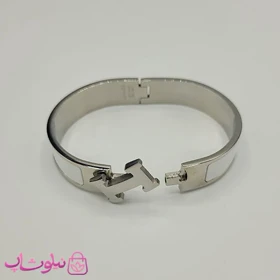 دستبند زنانه هرمس سفید نقره ای استیل قفل اورجینال کد 680