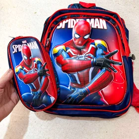 کیف وکوله وارداتی پسرانه برجسته با جامدادی طرح فضانورد- مردعنکبوتی