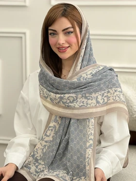 شال نخی پلیسه طرح گوچی