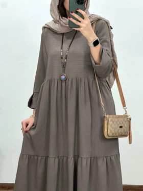 پیراهن مانتویی بلند آهو