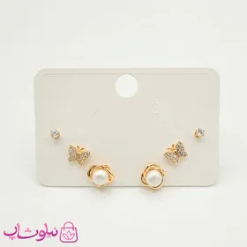 پک گوشواره سه تایی ژوپینگ مدل مروارید