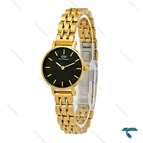 ساعت زنانه دنیل ولینگتون مینی گرد طلایی صفحه مشکی DW-8012-L