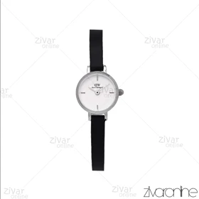 ساعت دنیل ولینگتون زنانه گرد مینی قاب سیلور صفحه سفید بند چرم 106770