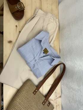 شومیز لینن تابستانی خنک زنانه مدل آلما کد 070