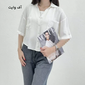 شومیز زنانه دو جیب لینن