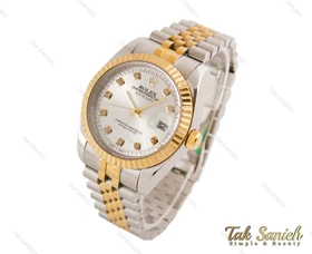 ساعت رولکس مردانه مدل طلایی نقره ای صفحه سیلور Rolex-3640-G