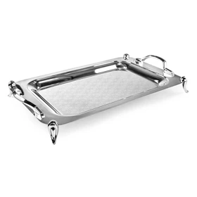 سینی استیل یونیک پایه دار مدل 4061 سایز 30 * 50 سانت