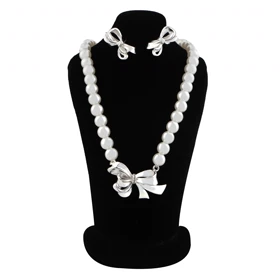 نیم ست زنانه مرواریدی پاپیون