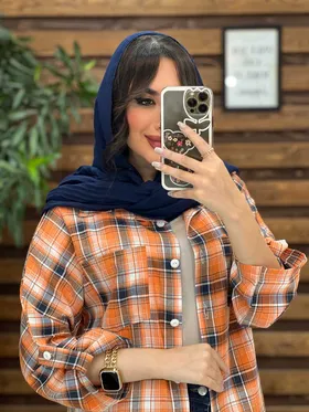 مانتو چهارخونه دوجیب آستین پاگن