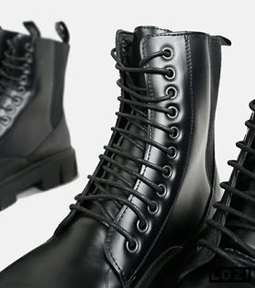 بوت مردانه چرمی مشکی ZARA مدل 5914