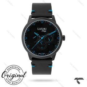 ساعت لاکسمی 8152-1 مردانه مشکی بند چرم Laxmi-9224-G