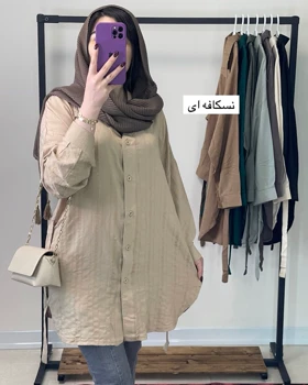 مانتو قواره دار و جلو دکمه دار