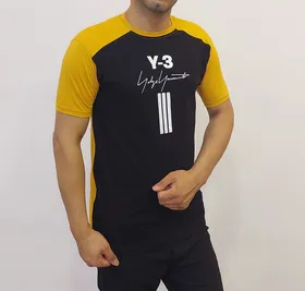 تیشرت مردانه آدیداس Y3 adidas رنگ مشکی زرد آسیتن کش