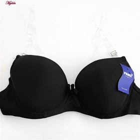 سوتین زنانه پانیذ مدل فنردار بند نامرئی مشکی کد 4631-DD