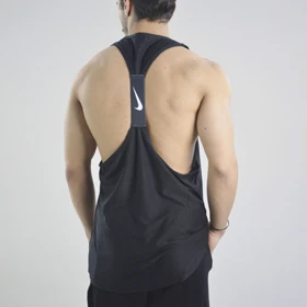 رکابی ورزشی پشت کش دار مردانه نایک مدل VHD-Dri Fit-4K0998 طوسی تیره