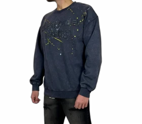 دورس مردانه ذغالی سنگ شور با چاپ گلدوزی برجسته