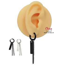 گوشواره حلقه‌ای +پلاک و زنجیر (قابل جدا شدن)
