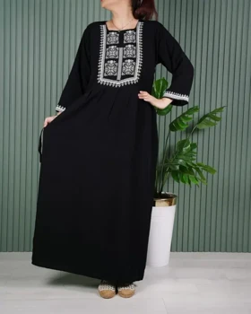 ساحلی نخی طرح نورا 7353 (مشکی)