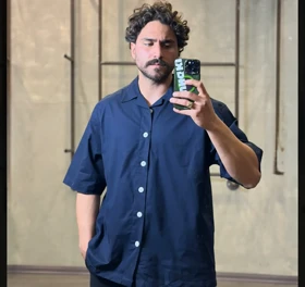 پیراهن لینن آستین کوتاه انگلیسی