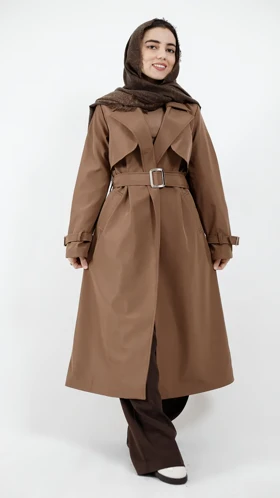 بارانی بلند آستر دار سانتانا مدل بیسیک