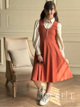 سارافان لینن جلو دکمه