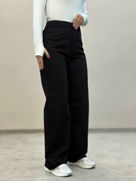 شلوار جین نیم بگ مشکی 9548