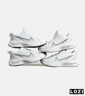 کفش کتانی مردانه طوسی سفید NIKE zoom x