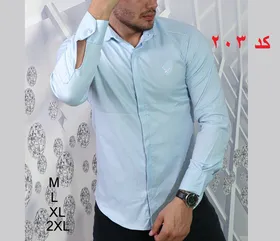 پیراهن ساده مردانه رنگ آبی روشن