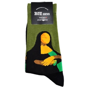 جوراب ساق بلند طرح مونالیزا - لبخند ژکوند نخ پنبه اعلا 36-44