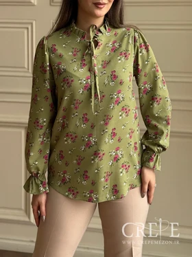 شومیز یقه فرنچ گل‌دار