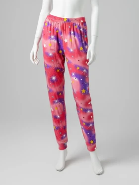 شلوار مخمل استیکردار طرح کهکشان