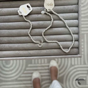 ست گردنبند و دستبند قفل تی سیلور No Name-9950-S