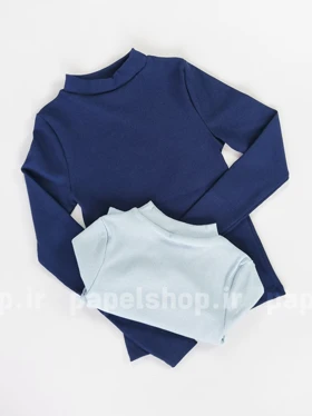 بلوز کبریتی یقه سه سانت آستین بلند