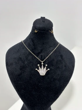 گردنبند نقره زنانه مدل تاج 972