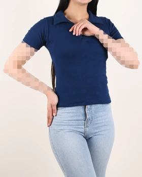 تی‌شرت کراپ یقه هفت