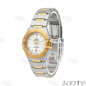 ساعت امگا کانسلیشن زنانه طلایی نقره ای صفحه صدفی 105855