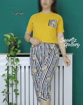 ست کراپ شلوارک فانتزی