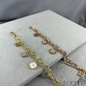 دستبند لویی ویتون زنانه نگین صدفی 40110