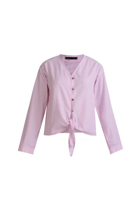 شومیز جلو گره دار نخی - 3161