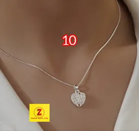 گردنبند زنانه استیل با آبکاری نقره