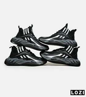 کفش کتانی ساق‌دار مشکی سفید خاکستری Reebok Shaq Attaq