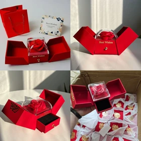 باکس گل جاودان قرمز 🌹