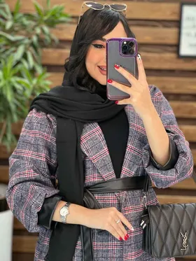 پالتو طرحدار سرآستین چرم